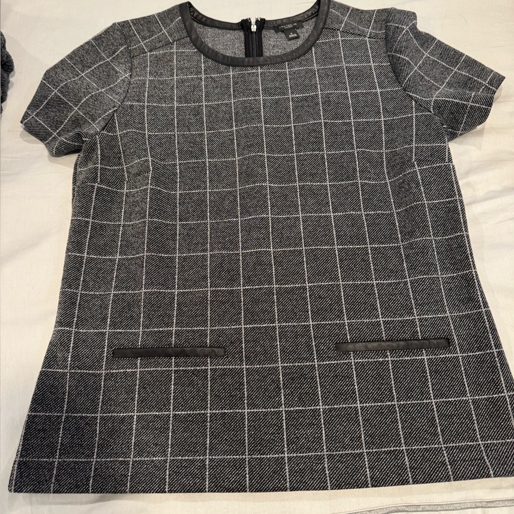 Ann Taylor Factory Gray Plaid Top